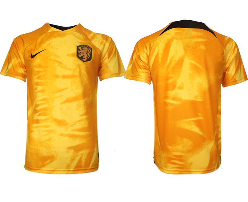 Men 2022 World Cup National Team Netherlands home aaa version yellow blank Soccer Jersey->->Soccer Country Jersey